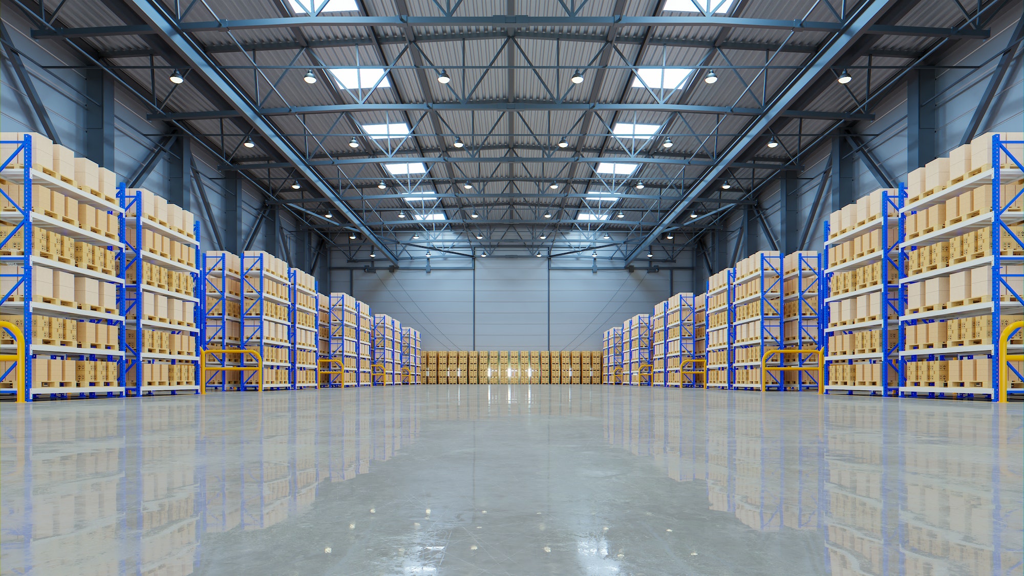 Empty warehouse in logistic center,Warehouse for storage and distribution centers.