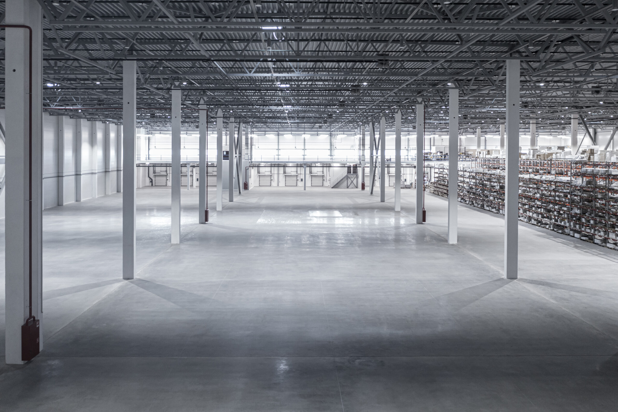 polished concrete warehouse floor